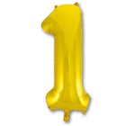 Шар цифра с клапаном (14''/35 см) Цифра 1, Золото