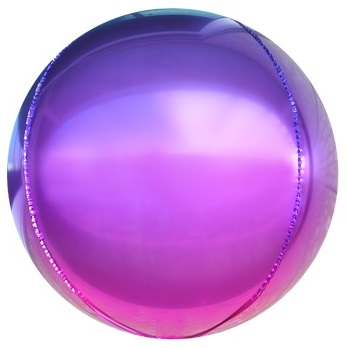 Шар с Гелием (24''/61 см) Сфера 3D, Фиолетовый/Фуше, Градиент