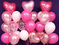 Фонтан из шаров "Розовое сердце" (1 фонтан) фото 3
