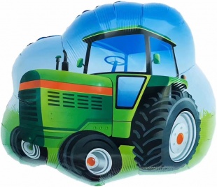Шар с Гелием (26''/66 см) Фигура, Трактор, Зеленый,