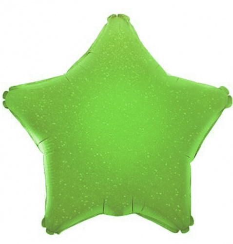 Шар с Гелием (18''/46 см) Звезда, Зеленый, Голография