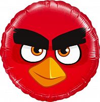 Шар с Гелием (18''/46 см) Круг, Angry Birds, Красный
