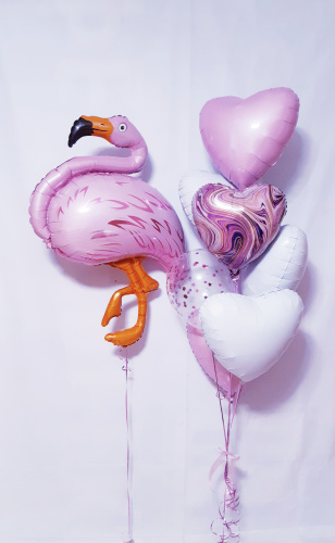 Композиция из шаров " Розовый фламинго" фото 4