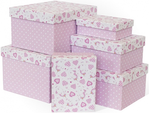 Коробка подарочная, Нежные единороги, Розовый, 17*13*7 см.