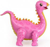 Шар (39''/99 см) Ходячая Фигура, Динозавр Стегозавр, Розовый,