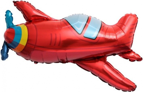 Шар с Гелием (38''/97 см) Фигура, Самолет, Красный
