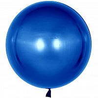 Шар с Гелием (18''/46 см) Сфера 3D, Deco Bubble, Синий, Хром