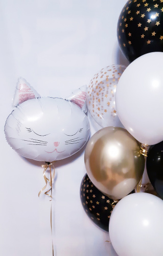 Композиция из шаров "Черно-белый кот" фото 3