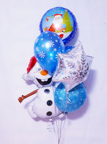 Фонтан из шаров "Веселый снеговик" фото 2