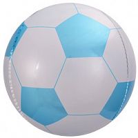 Шар с Гелием (23''/58 см) Сфера 3D, Футбольный мяч, Голубой