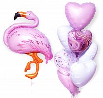 Композиция из шаров " Розовый фламинго"