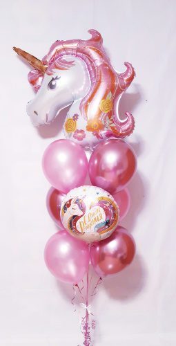 Фонтан из шаров "Розовый  Единорог" фото 2