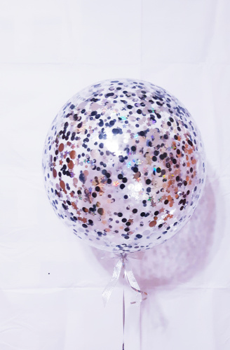Шар с Гелием (18''/46 см) Сфера 3D, Deco Bubble, с конфетти, Бабл фото 7