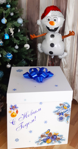 Коробка СЮРПРИЗ для подарков "Новогодняя" белая фото 6