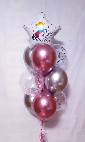 Фонтан из шаров "Единорог для принцессы" фото 2