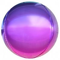 Шар с Гелием (24''/61 см) Сфера 3D, Фиолетовый/Фуше, Градиент