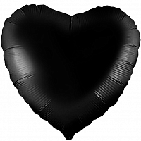 Шар с Гелием (18''/46 см) Сердце, Черный.