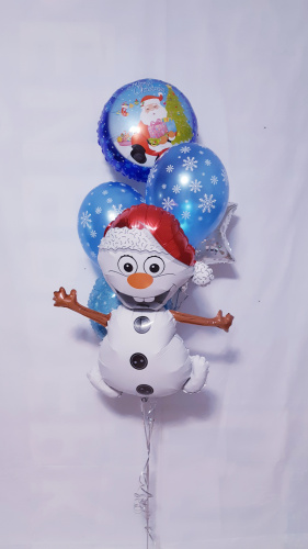 Фонтан из шаров "Веселый снеговик" фото 4