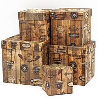 Коробка подарочная, Винтажный ящик, Коричневый, 9*9*9 см
