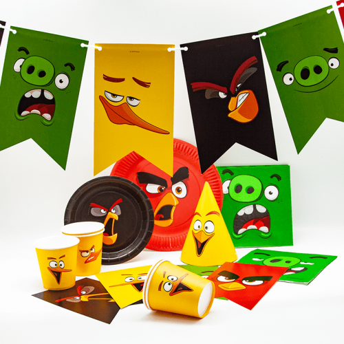 Колпаки, Angry Birds, Желтый, 6 шт. фото 3