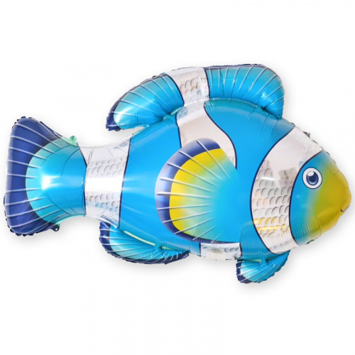 Шар с Гелием (35''/89 см) Фигура, Рыба-клоун, Голубой