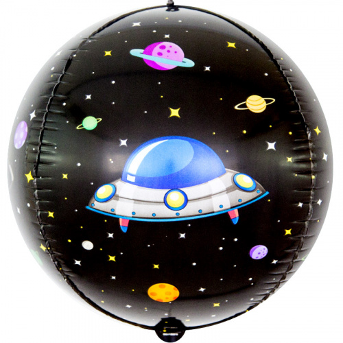 Шар с Гелием (24''/61 см) Сфера 3D, Космические приключения фото 4