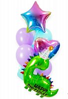Фонтан из шаров "Динозавр на радуге"