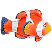 Шар с Гелием (35''/89 см) Фигура, Рыба-клоун, Оранжевый