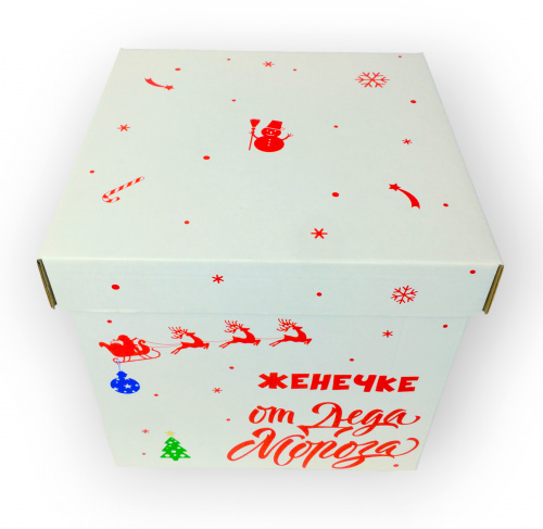 Коробка подарочная 30*30*30, Белая, с оформлением фото 2