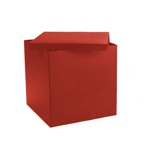 Коробка для шаров 60*60*60, Красная, с оформлением (без шаров)