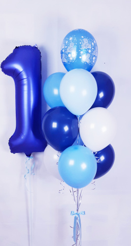 Фонтан из шаров "Синее ассорти" (без цифры) фото 4