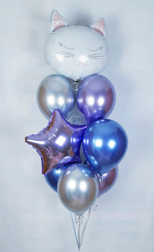 Фонтан из шаров "Чудо кошка" фото 4
