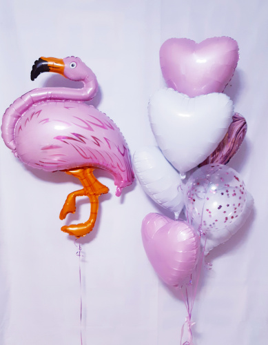 Композиция из шаров " Розовый фламинго" фото 2