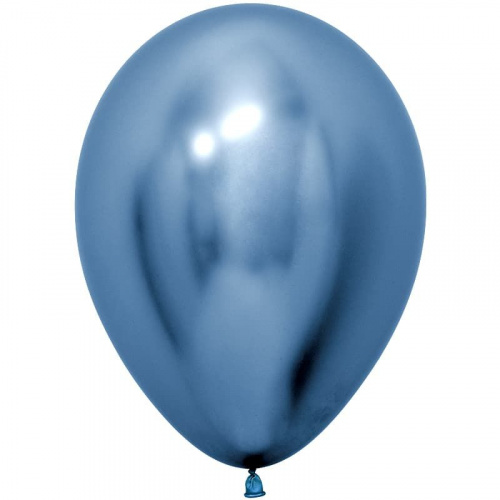 Шар с Гелием (12''/30 см) Reflex, Зеркальный блеск, Синий, хром