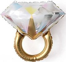 Шар с Гелием (27''/69 см) Фигура, Кольцо с бриллиантом, Золото