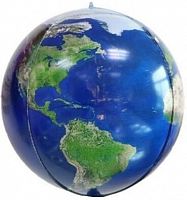 Шар с Гелием (24''/61 см) Сфера 3D, Планета Земля